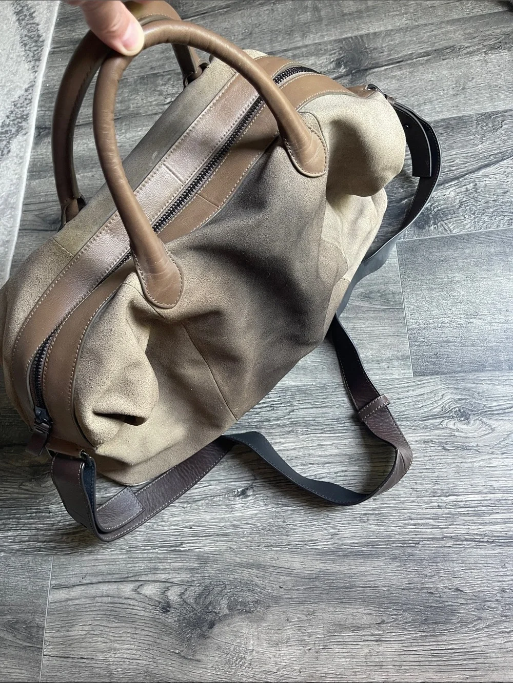 Zara Brown Suede & Leather Men’s Weekender Bag